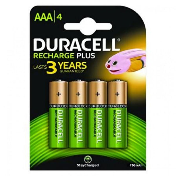 BLISTER 4 PILAS DURACELL PLUS RECARGABLE HR03 AAA