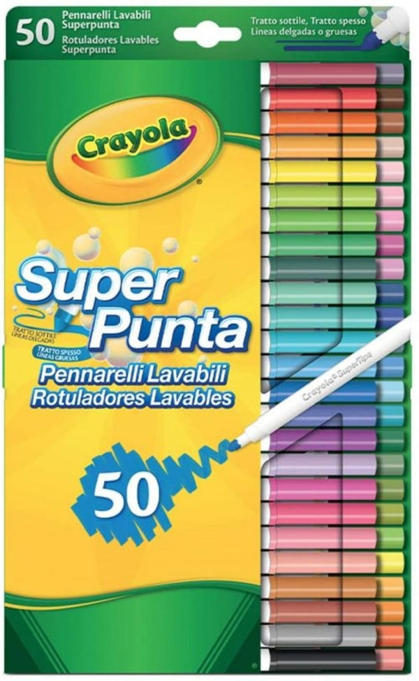 ESTUCHE 50 ROTULADORES SUPER LAVABLES MAXI PUNTA CRAYOLA