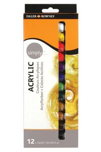 ESTUCHE 12 TUBOS 12ML COLORES ACRILICOS