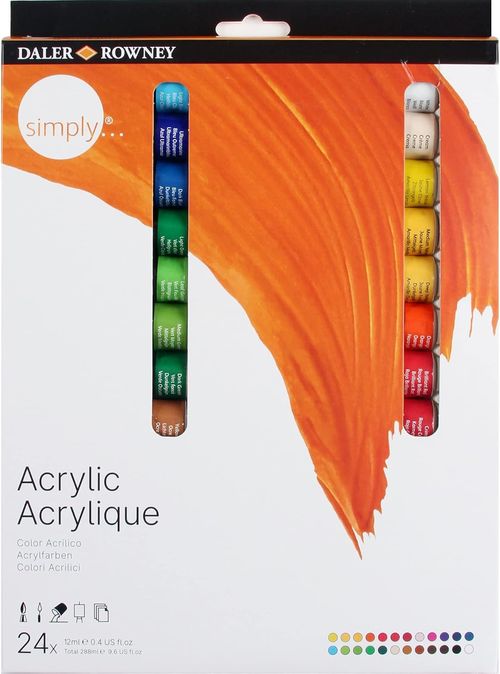 CAJA 24 TUBOS DE PINTURA ACRILICA SIMPLY