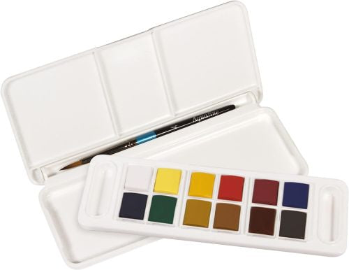 Estuche 12 pastillas acuarlela fina + 1 mini pincel Daler Rowney
