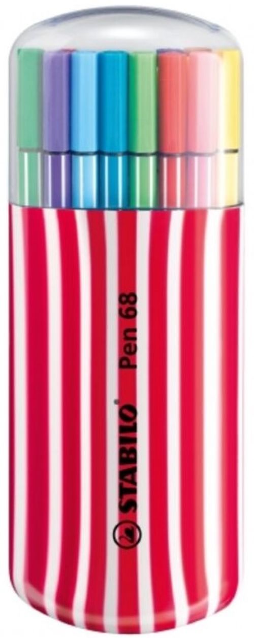 Estuche 20 colores surtidos zebrui cereza stabilo pen 68