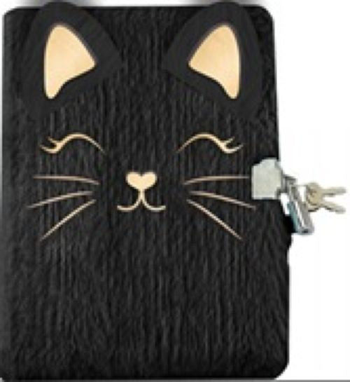 DIARIO CON CANDADO ASTRAPAP FLUFFY KITTY BLACK A5