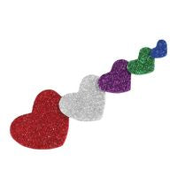 PACK 59 FIGURAS CORAZONES ADHESIVAS CON PURPURINA FIXO