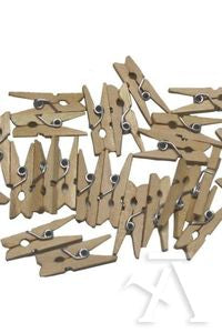 Paq/30 pinzas madera natural