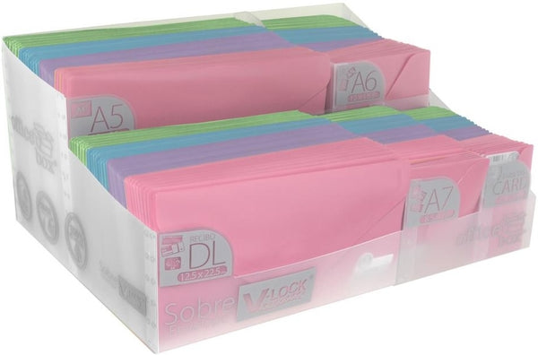 DISPLAY 250 SOBRES V-LOCK SURTIDO BLUSH FORMATOS SURTIDOS
