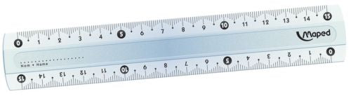 C/25 REGLA 15 CM PLASTICO TRANSPARENTE PLANA MAPED