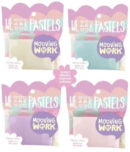 SET DE 100 NOTAS ADHESIVAS 50X75 MAW PASTEL MOOVING