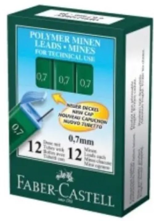 C/12 TUBOS MINAS 0,7MM HB POLYMER FABER-CASTELL