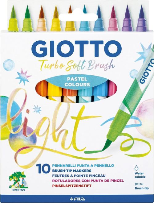 ESTUCHE 10 ROTULADORES GIOTTO TURBO SOFT BRUSH PASTEL