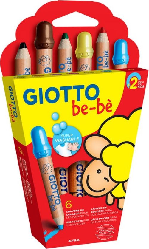 ESTUCHE 6 SUPER LAPICES COLORES CON SACAPUNTAS GIOTTO BE-BE
