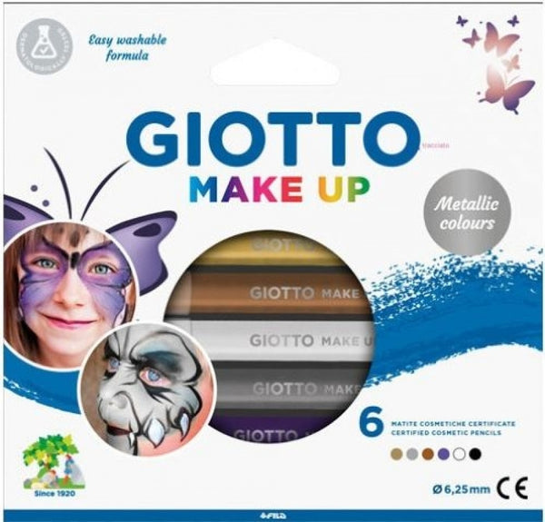 Estuche 6 lapices cosmeticos giotto make up colores metalizados
