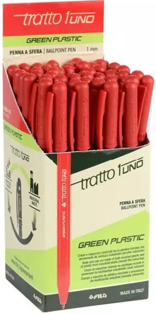 C/50 BOLIGRAFO TRATTO UNO ROJO PUNTA 1,0MM RECYCLED