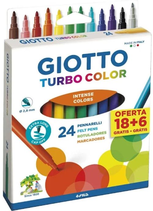Estuche 24 rotuladores giotto turbocolor