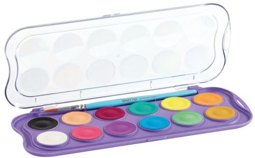 Estuche plastico 12 acuarelas giotto surtidos candy collection