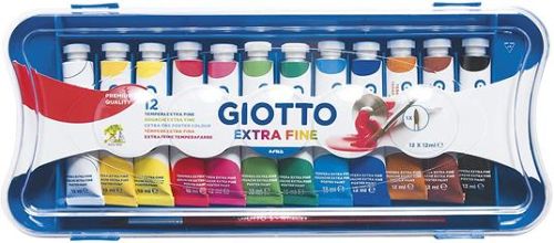 Estuche 12 tubos gouache giotto 12 ml colores surtidos