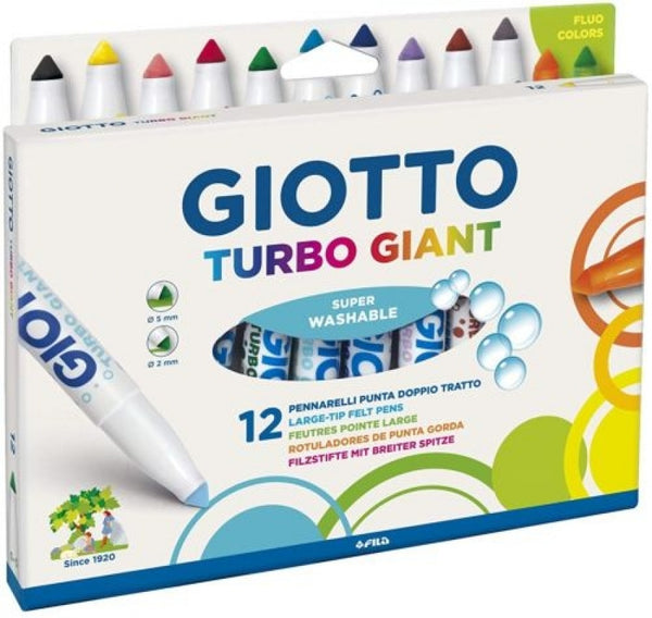 Estuche 12 rotuladores turbocolor giant giotto