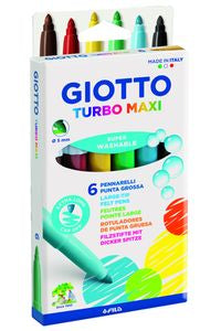 ESTUCHE 6 ROTULADORES GIOTTO TURBO MAXI SUPERLAVABLES