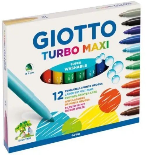 ESTUCHE 12 ROTULADORES GIOTTO TURBO MAXI SUPERLAVABLES