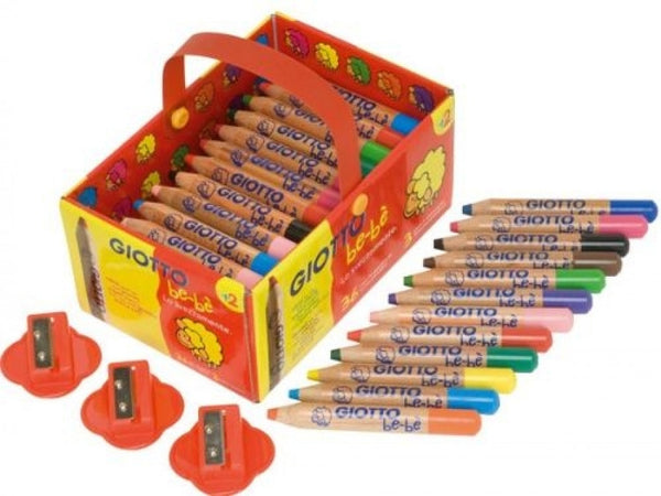 Pack 36 super lapices giotto be-be + 3 sacapuntas