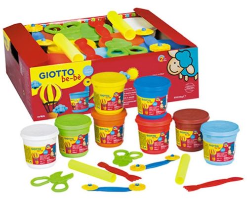 Pack 8 botes pasta modelar giotto be-be 220g + accesorios