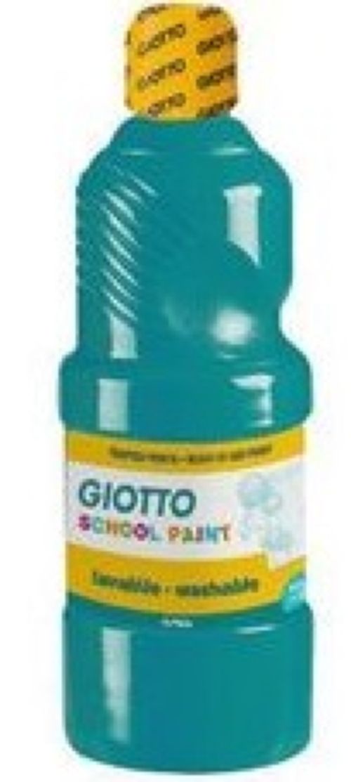 Bote témpera escolar Giotto 500ml azul turquesa
