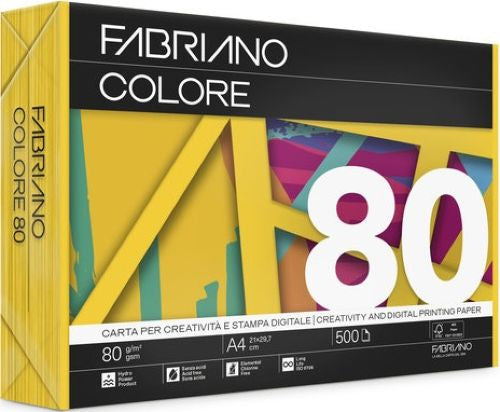 PAQUETE A4 500H 80G FABRIANO COLOR AMARILLO