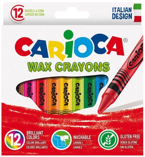 Estuche 12 ceras pastel wax crayons carioca