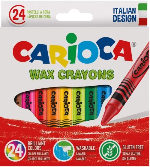 ESTUCHE 24 CERAS PASTEL WAX CRAYONS CARIOCA