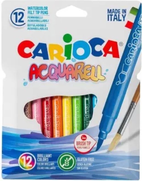 ESTUCHE 12 ROTULADORES CARIOCA ACQUARELL SUPERLAVABLES