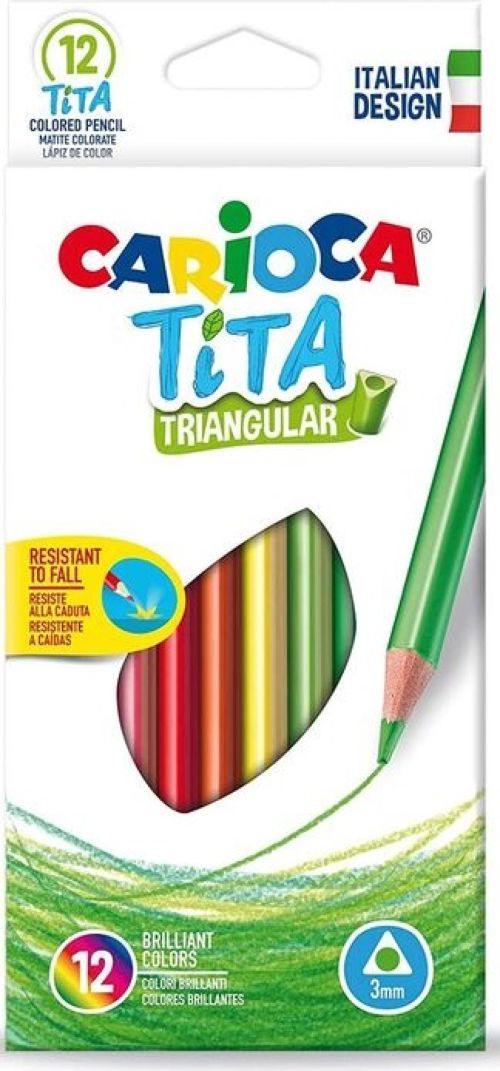 Estuche 12 lapices de colores triangulares tita