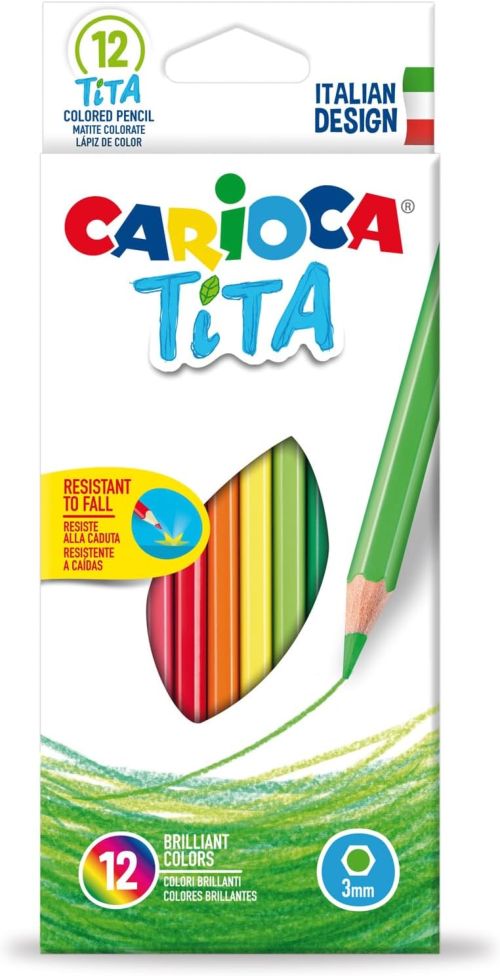 ESTUCHE 12 LAPICES DE COLORES HEXAGONALES TITA