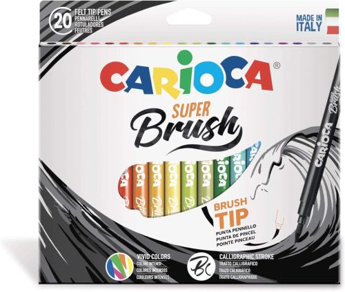 ESTUCHE 20 ROTULADORES SUPER BRUSH CARIOCA PUNTA DE PINCEL