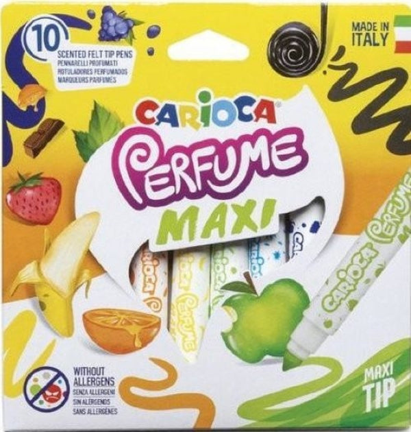 ESTUCHE 10 ROTULADORES CARIOCA PERFUME MAXI LAVABLES