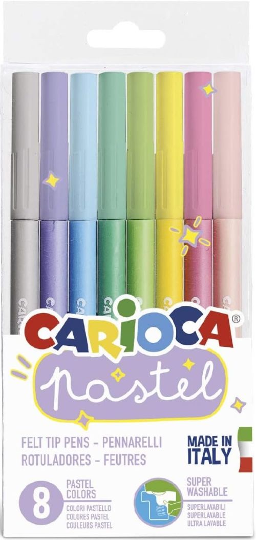 CAJA 8 ROTULADORES CARIOCA PASTEL SUPERLAVABLES