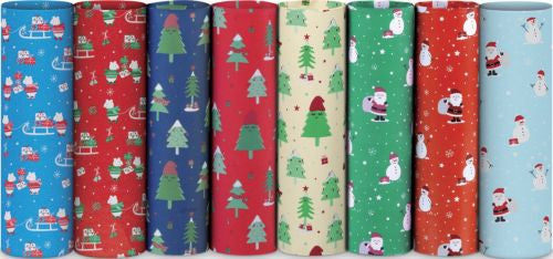 EXP 50 ROLLOS PAPEL REGALO NAVIDAD FANTASIA 70X200CM SURTID