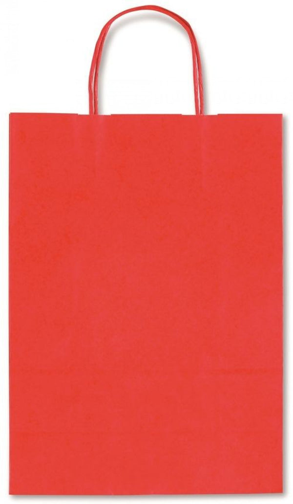 PAQ/25 BOLSAS KRAFT ALLEGRA COLOR ROJO 26X12X36CM