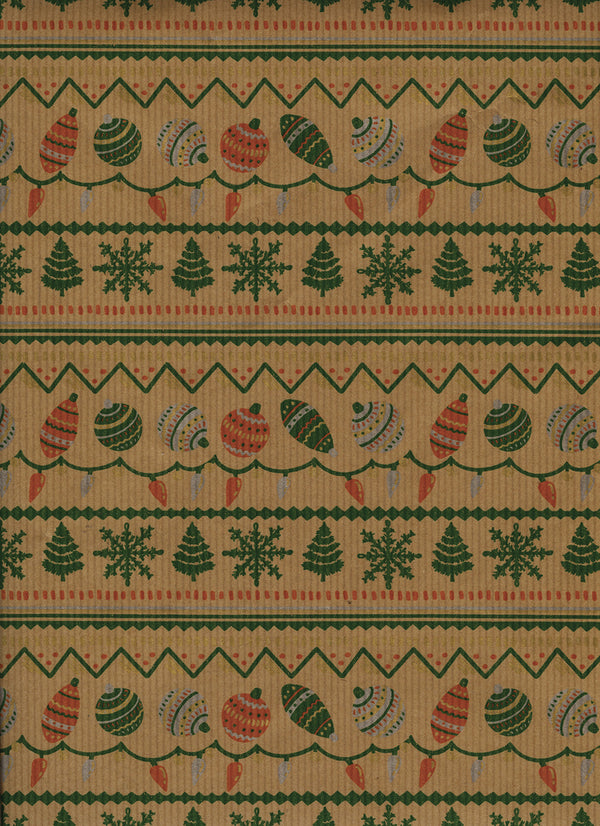 BOBINA PAPEL REGALO KRAFT FANTASIA NAVIDAD 62CMX7KG