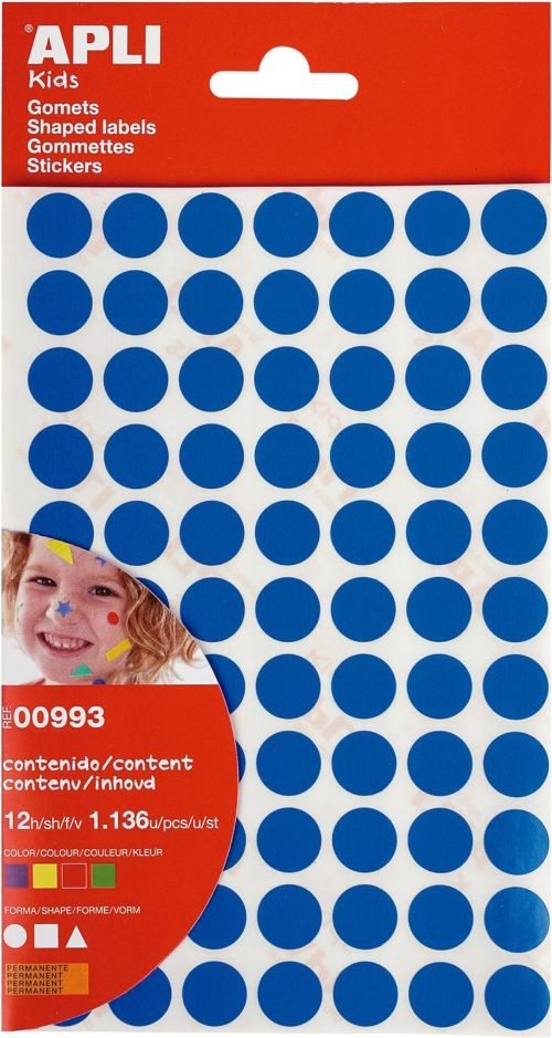 Bolsa 12 hojas gomets colores y formas surtidos