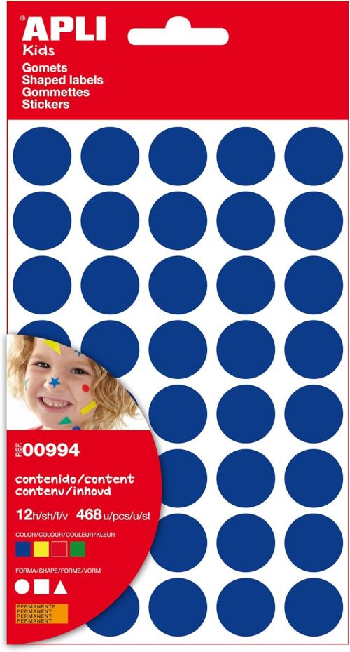 Bolsa 12 hojas gomets colores y formas surtidos grandes