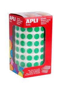 ROLLO GOMETS REDONDO VERDE AUTOADHESIVOS 10,5MM