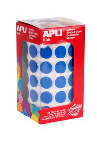 ROLLO GOMETS REDONDO AZUL AUTOADHESIVOS 15MM