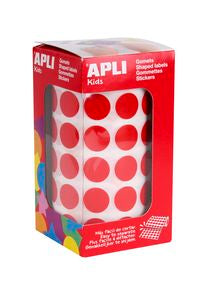 ROLLO GOMETS REDONDO ROJO AUTOADHESIVOS 15MM