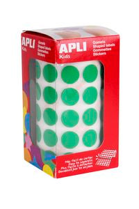 ROLLO GOMETS REDONDO VERDE AUTOADHESIVOS 15MM