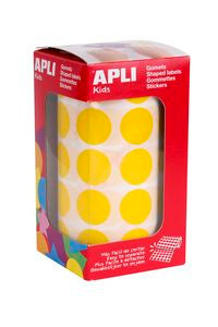 ROLLO GOMETS REDONDO AMARILLO AUTOADHESIVOS 20MM