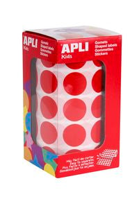 ROLLO GOMETS REDONDO ROJO AUTOADHESIVOS 20MM