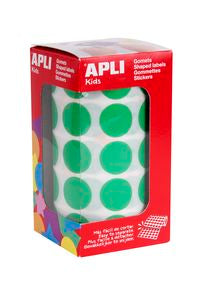 ROLLO GOMETS REDONDO VERDE AUTOADHESIVOS 20MM