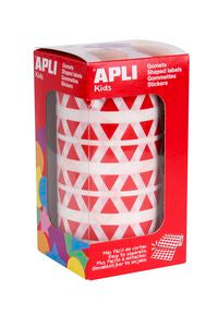 ROLLO GOMETS TRIANGULARES ROJO AUTOADHESIVO 10,5MM