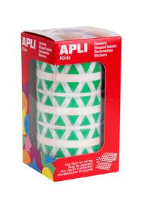 ROLLO GOMETS TRIANGULARES VERDE AUTOADHESIVO 10,5MM