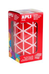 ROLLO GOMETS TRIANGULARES ROJO AUTOADHESIVOS 20MM